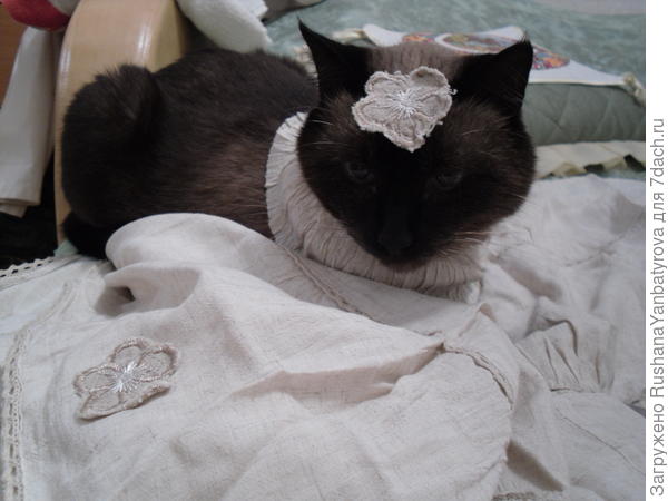 &amp;quot;Мама&amp;quot; шьет, а Тиша рядом, в обрезки юбочки наряжен.