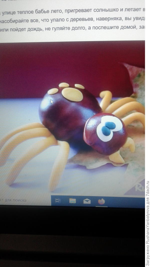 Мизгирь из каштанов и пластелина.