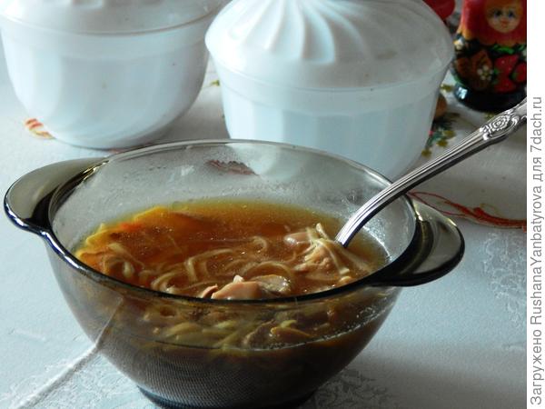 А дома первым делом съесть суп-лапшу с грибами и курочкой!