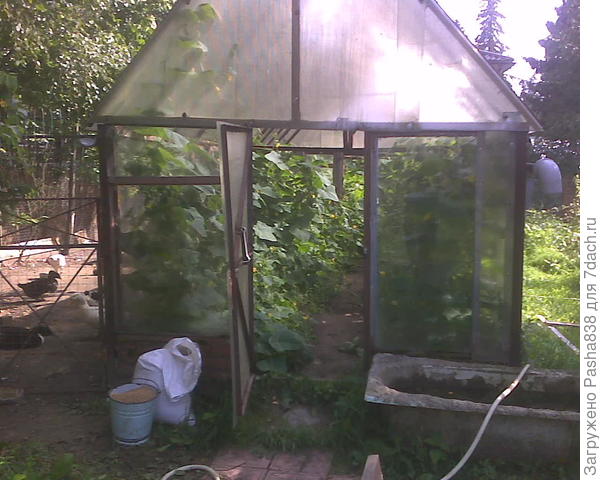 Вот такие если о небольших речь. Три метра ширины, по метру на грядки, метр прохода в центре. Два метра каркас, еще полтора метра вверх. Т.е. 3,5 метра в центре высота. Но у нас не очень-то и жарко, у нас скорее холодно. Справа-слева крюки понаприварены на каркас, для крепления водостоков летом, ну и ёмкости для набора воды, откуда это всё и поливается потом обычно. Хотя воды надо больше, это быстро вычерпывается, приходится тащить с других мест. Иногда шлангом поливаю с кубовых емкостей, куда вода набирается с крыши дома, например. Ванна чугунная - сейчас таких на авито полно, люди при ремонте квартир иногда их или продают задешево (рублей 500-1000), или даже вообще выбрасывают. Хотя иной раз те еще истории - пятый этаж и лифта нет, чугунную ванну вытащите, а мы вам её подарим ))) То еще удовольствие одному ванну чугунную тащить, это хорошо я еще жирный и откормленный, силы есть, а то эдак даже не знаю.