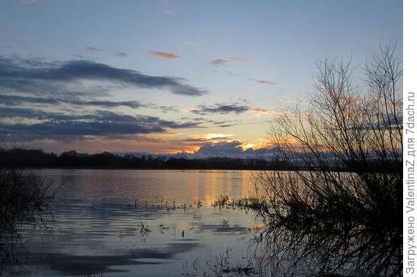 А это на днях. Видно, что вода отступает и видна растительность, которой река зарастет летом!