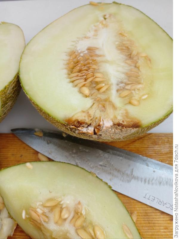 зеленая, но аромат дыни присутствует