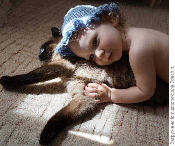 Однажды в доме появился человеческий детёныш! Ничего так девчушка! Но уж очень без ума от меня! Приставучая! Терплю!