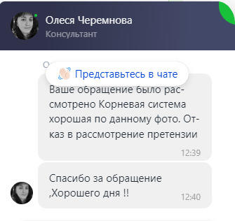 ответ на заявку вернуть деньги