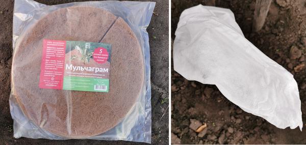 Мульчирующий круг и виноград во внутреннем чехле