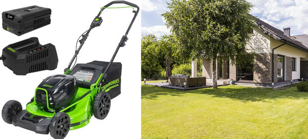 Аккумуляторная газонокосилка Greenworks GC82HPLM51k8. Фото с сайта greenworks-official.ru