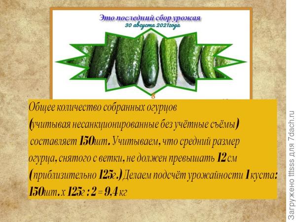 Расчёт урожайности