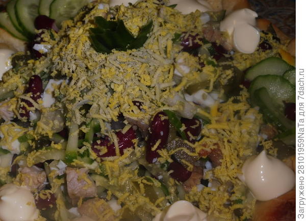 салат с фасолью и индейкой