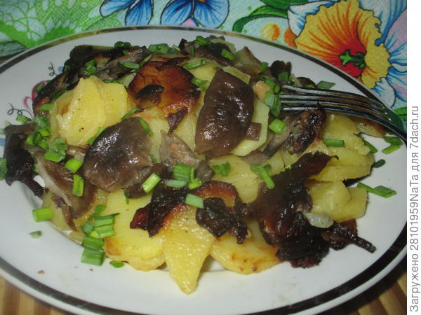картошка и грибы жареные
