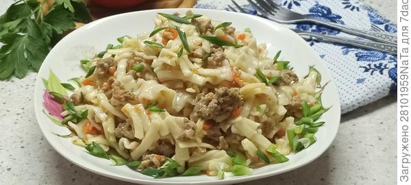 лапша с куриными желудками