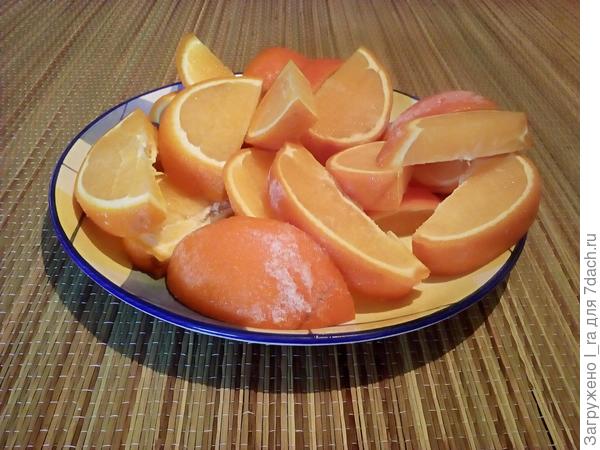 Сок из замороженных апельсинов в домашних условиях. Сок из замороженных апельсинов. Апельсин переморожен. Апельсиновый сок из замороженных апельсинов. Как заморозить порезанный апельсин.