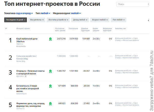 Топ интернет-проектов в России