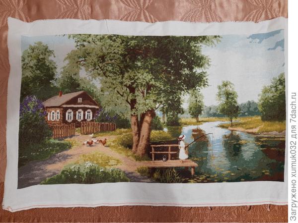 в оригинале цвета ярче, чем на фото. Летняя идиллия, 40 х 70 см, 49 цветов, порядка 142000 крестиков