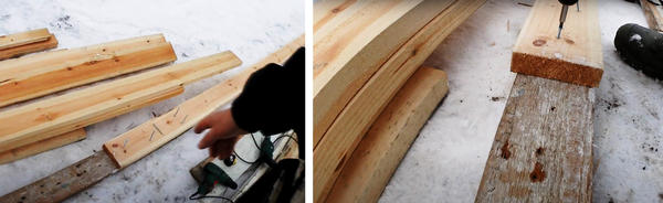 Соединяем 6-и метровые доски в 12-и метровую сборку