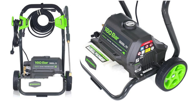 Мобильная мойка высокого давления на металлической раме Greenworks GPWG8II. Фото с сайта gw-house.ru