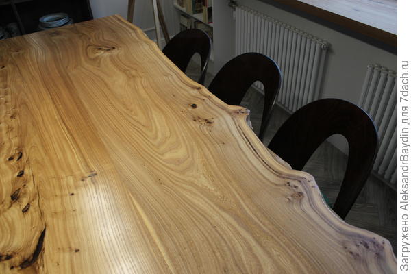 обеденный стол из слэбов карагача