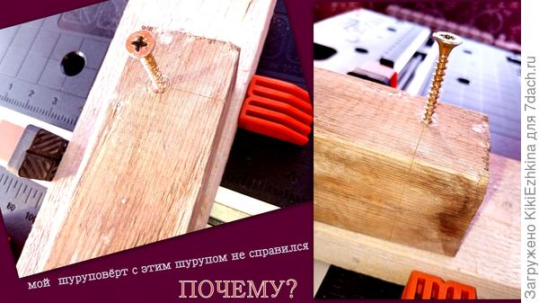 Этот шуруп довольно толстенький, может быть для него  толщины моего  гвоздя оказалось недостаточно?  -  Гвозди строительные. Длина 70мм. Толщина 3мм.