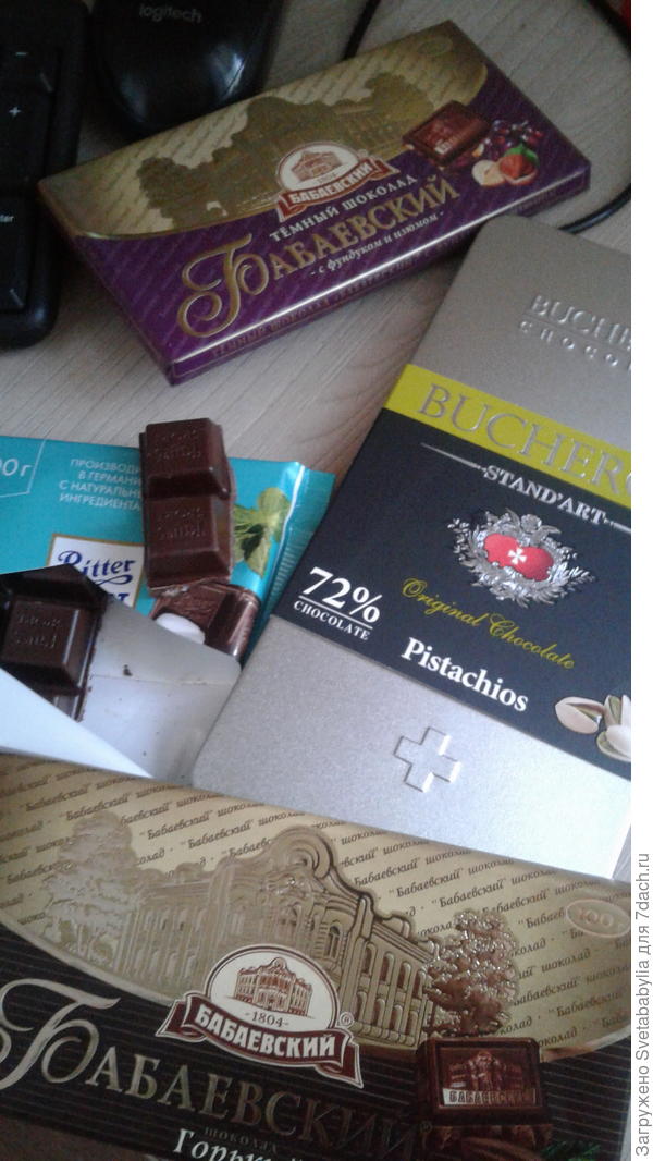 И это все подлюбливаю. Категорически не принимаю шоколад с апельсинами,черносливами,вишнями и пр... А с миндалем-мечта!!!