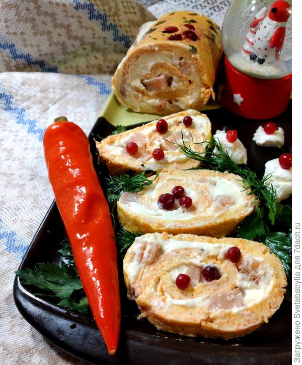 Рулет с красной рыбой и творожным сыром. Рецепт приготовления с пошаговыми фотографиями () Рулет с красной рыбой и творожным сыром. Рецепт приготовления с пошаговыми фотографиями