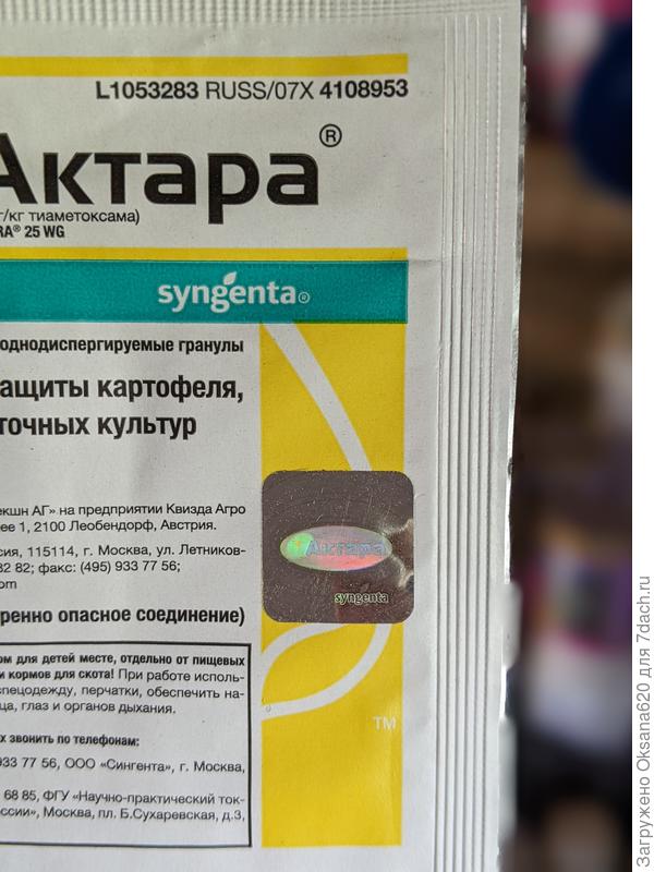 Надпись Актара на голограмме