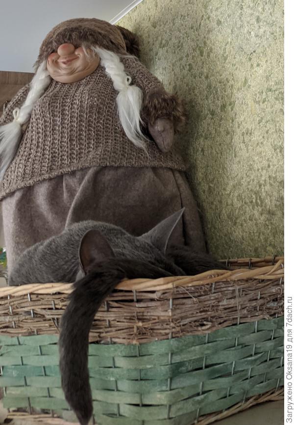 Упаковался в свою любимую корзинку))