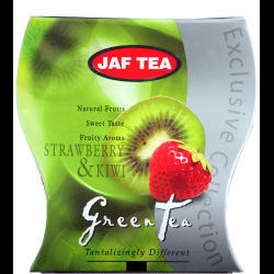 А что покупаем, так это зелёный с киви и клубникой. Не любитель зелёного чая, а этот безумно нравится.