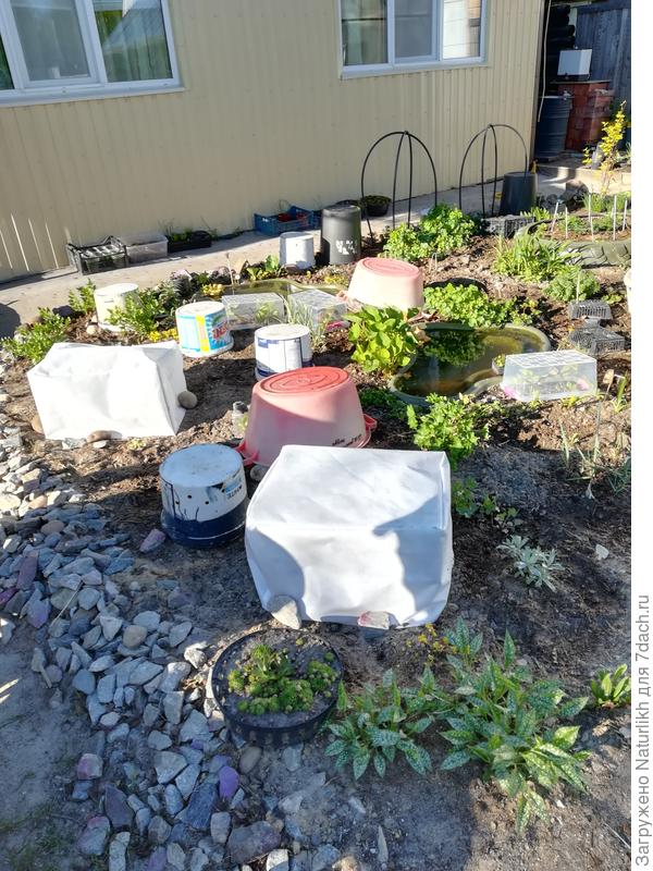 Под  белыми чехлами каркас их пластикового ящика.