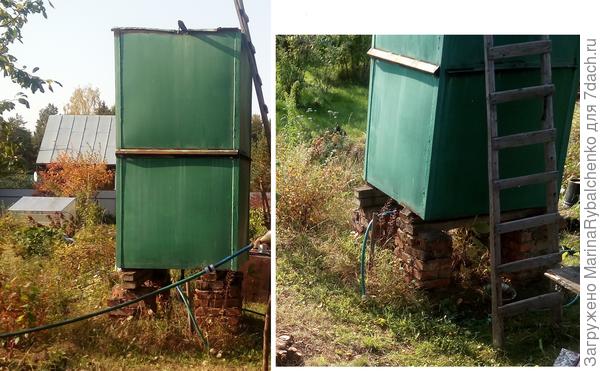 бак для воды, поднят на 60 см