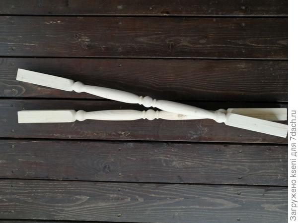 Вот такие балясины мы приобрели, главное чтобы обе части были симметричными