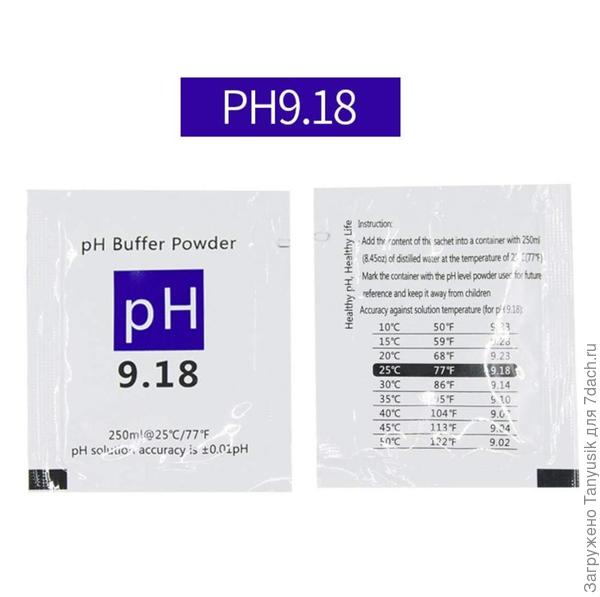 На обратной стороне каждого пакетика написано, как ph меняется в зависимости от температуры.