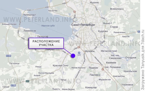 Примерно здесь. За КАД, в сторону Красного села.
