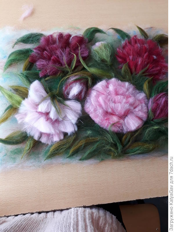 Картина из сухой шерсти