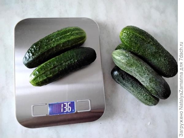 Вес огурчиков