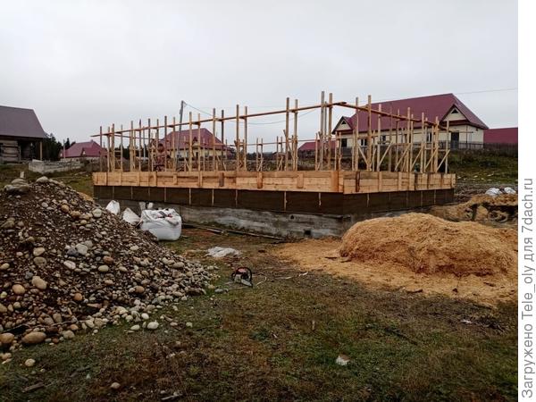 Там где стоит высоковольтный столб угол нашего участка