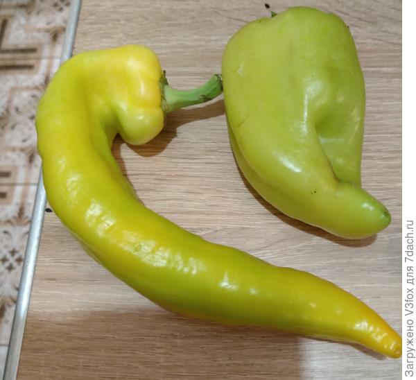 Светло зеленый для контраста. А кончик перца уже желтит.