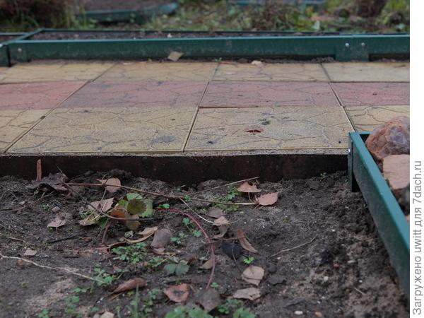 Проход с мембраной зафиксирован листовым железом от кротов