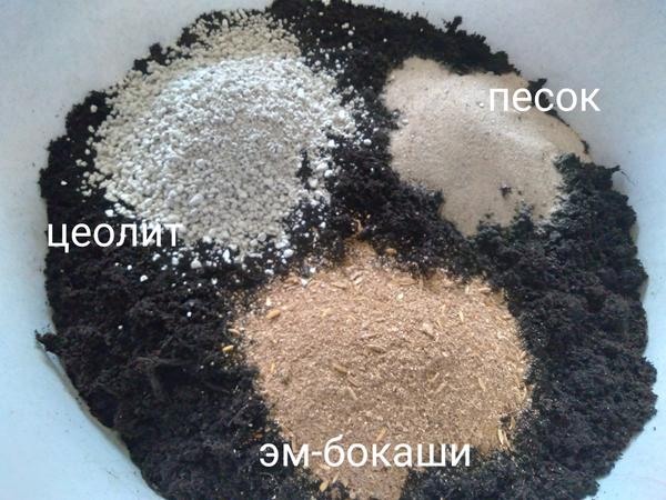 Ингредиенты почвосмеси до смешивания