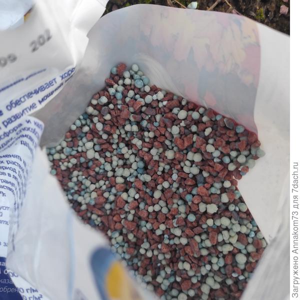 Гранулы удобрения.