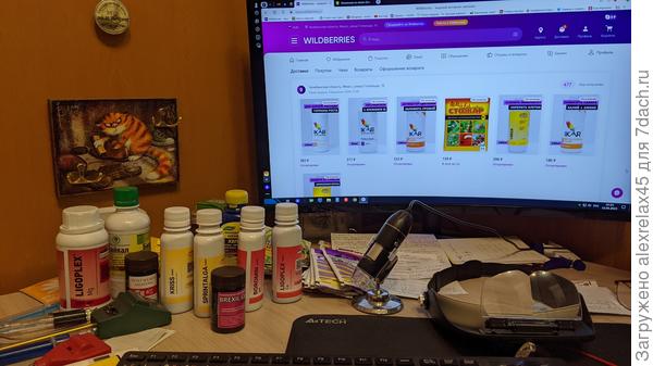 Место за компьютером в маленький бардачок превратилось уже. Полгода назад ничего не было. Кот на стене уже не так смотрит. Зато всё под рукой...