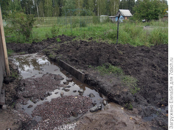 Когда камни уже перестали вдавливаться - стала таскать гравий...