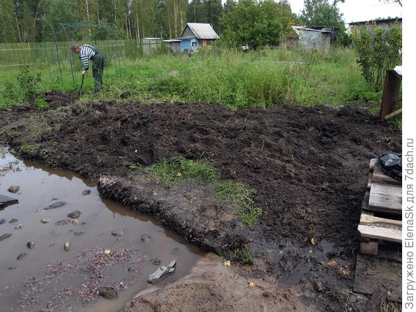 Закидывала все камнями, вдавливала их в песок, опять закидывала... Бегала чистить отвод воды...
