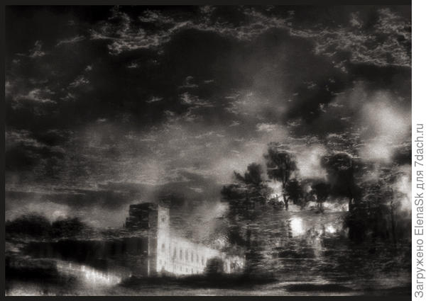 "Как навсегда исчерпанная тема, В смертельном сне покоится дворец".