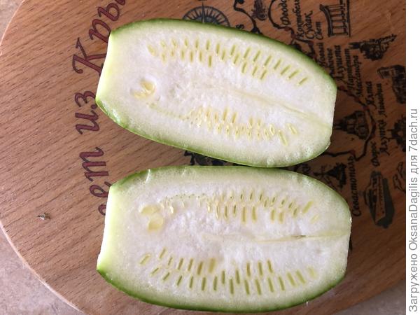Кабачок в разрезе