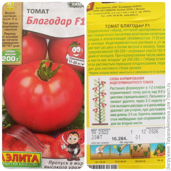 Томат Благодар F1