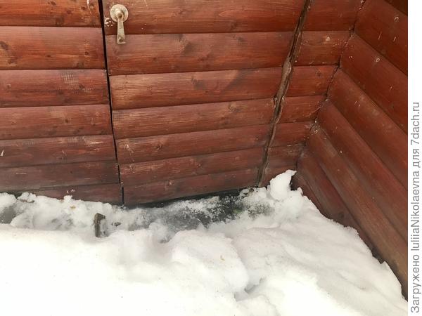 Совместными усилиями отбили лёд и я смогла в чуланчик боком пролезть