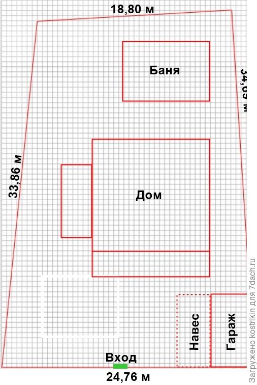 Расположение построек на участке