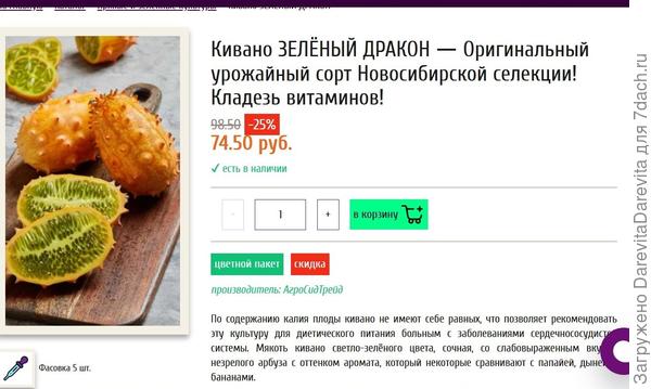 Cуровый сибирский кивано.