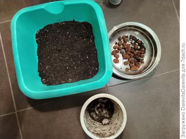 Оздоравливаю содержимое цветочного горшка.