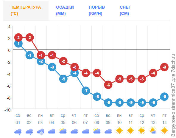 Прогноз на первую половину февраля.