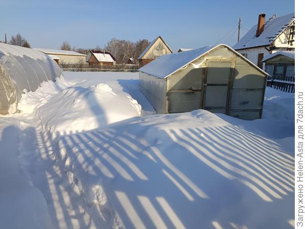Теплицы утопают в снегу
